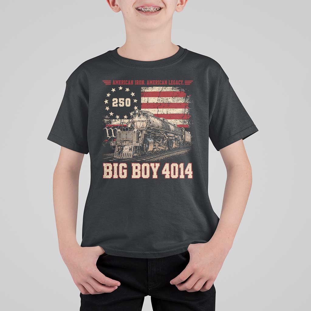 Train USA 250th Anniversary T Shirt For Kid American Iron Legacy Steam Locomotive Railroad Train Engine