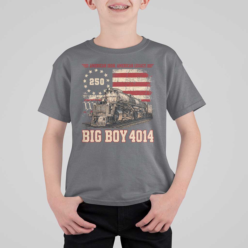 Train USA 250th Anniversary T Shirt For Kid American Iron Legacy Steam Locomotive Railroad Train Engine