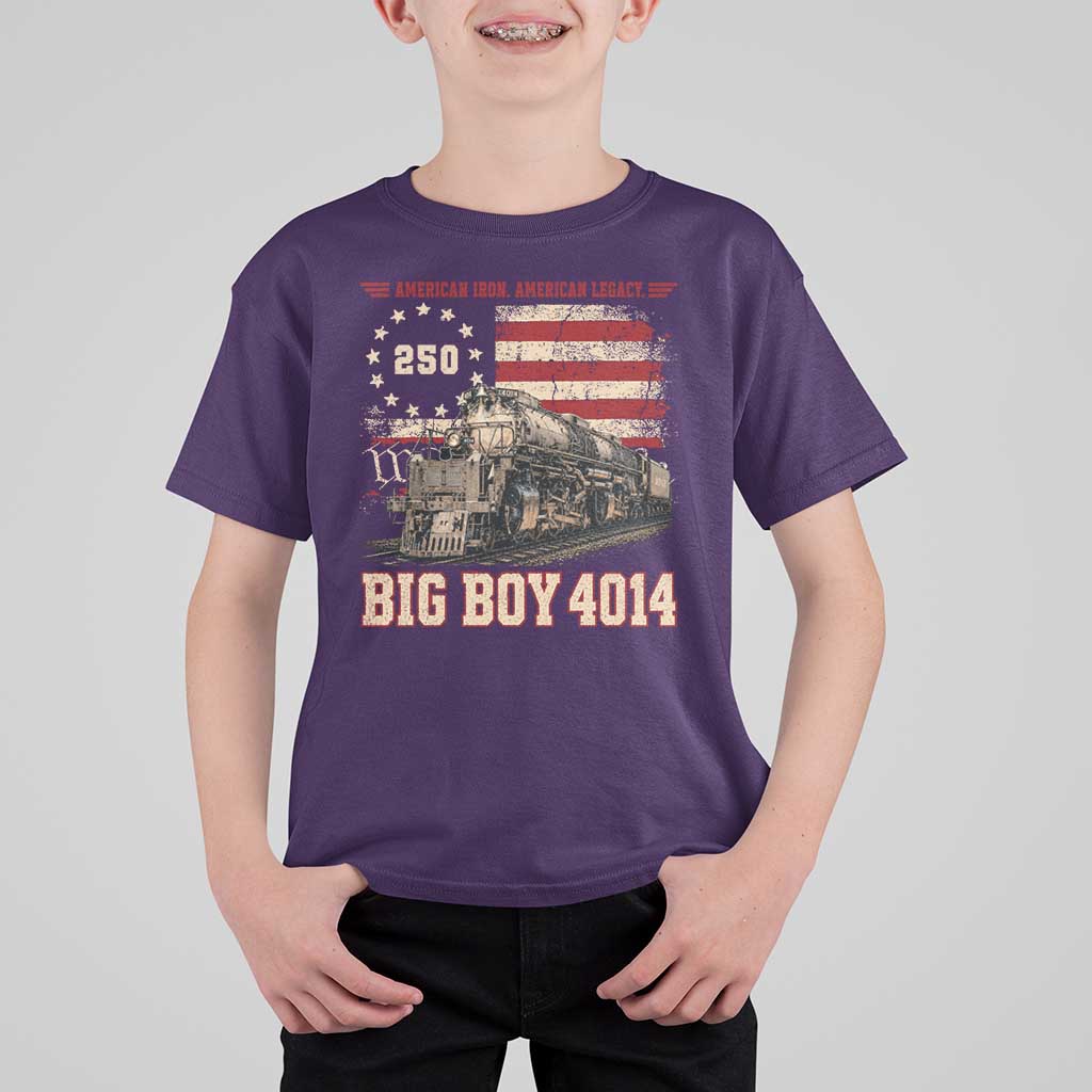 Train USA 250th Anniversary T Shirt For Kid American Iron Legacy Steam Locomotive Railroad Train Engine