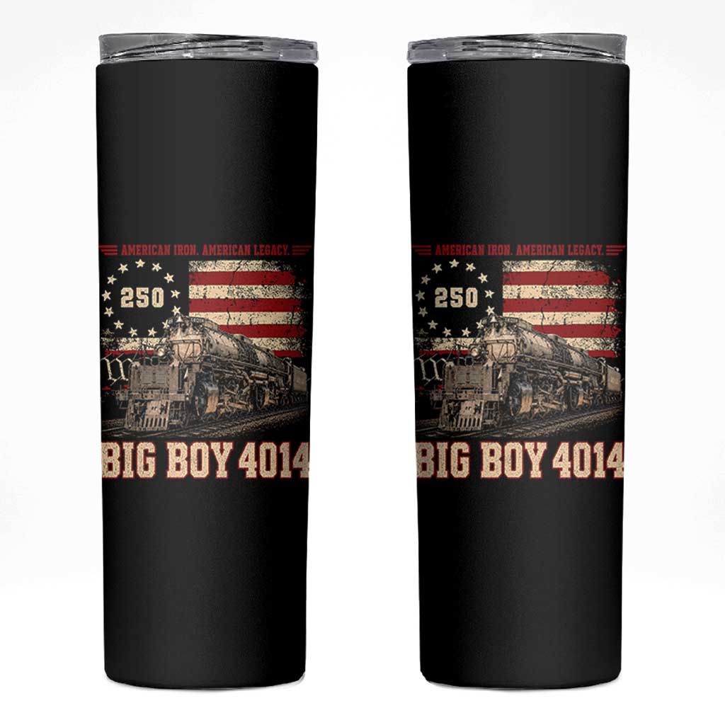 Train USA 250th Anniversary Skinny Tumbler American Iron Legacy Steam Locomotive Railroad Train Engine