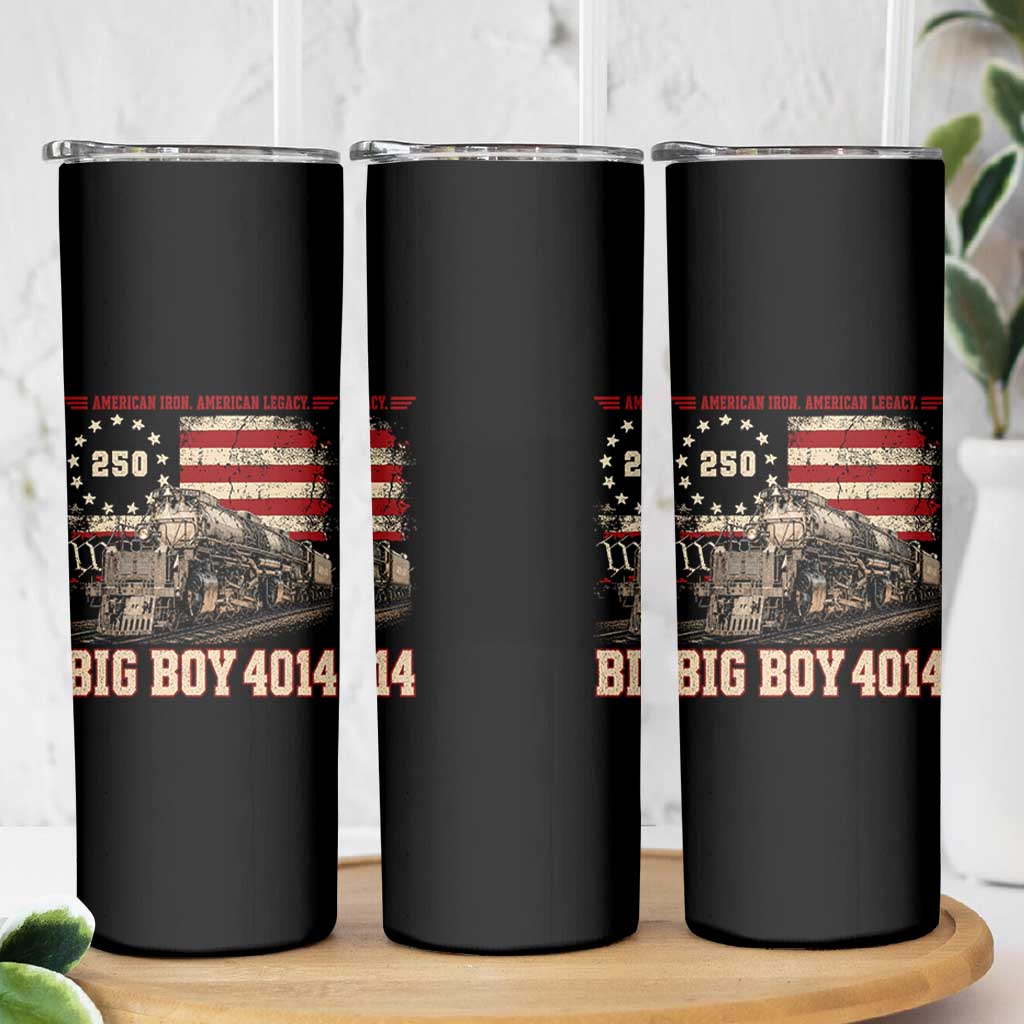 Train USA 250th Anniversary Skinny Tumbler American Iron Legacy Steam Locomotive Railroad Train Engine