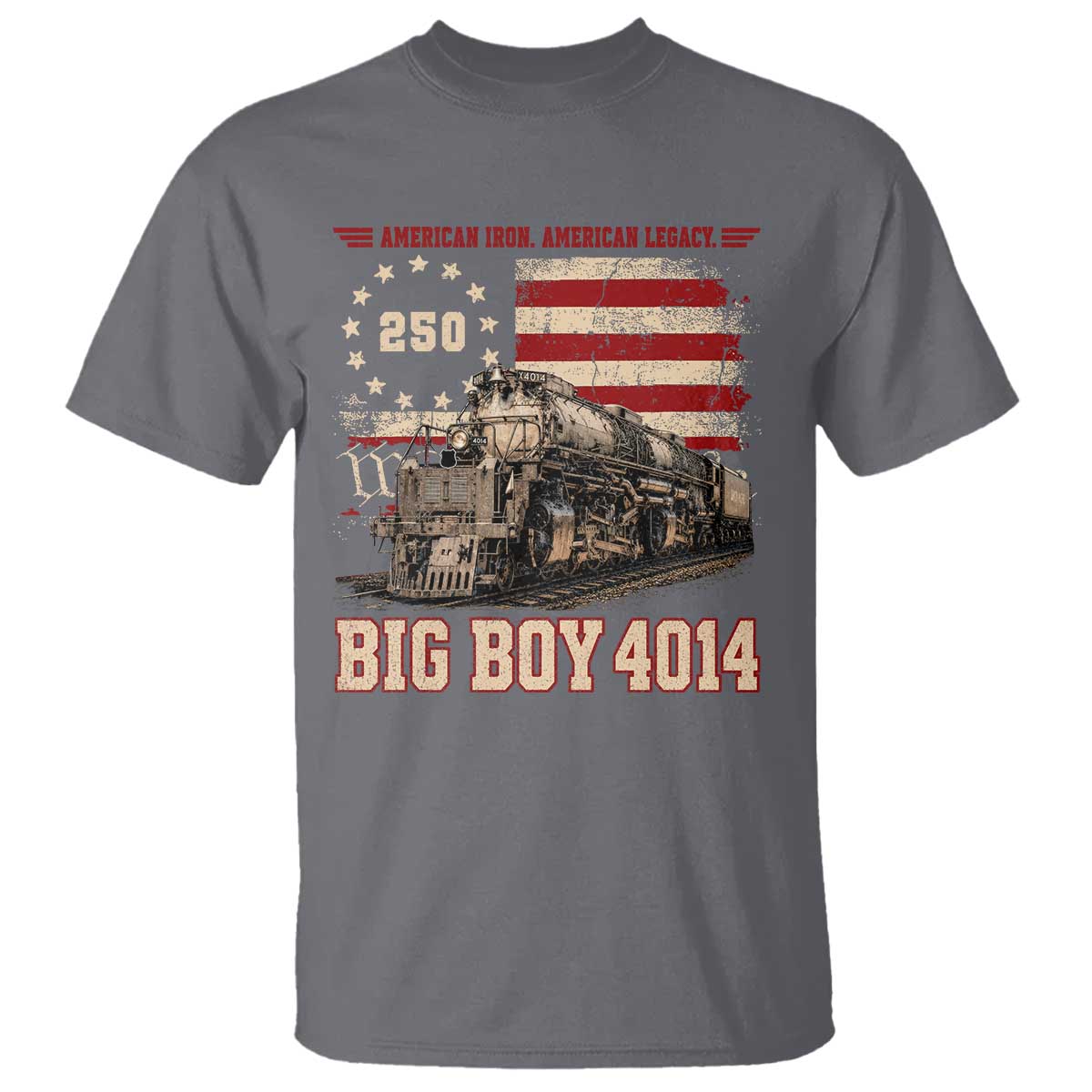 Train USA 250th Anniversary T Shirt American Iron Legacy Steam Locomotive Railroad Train Engine