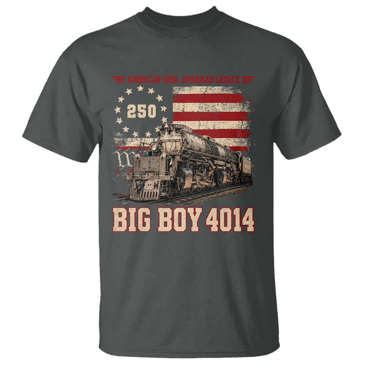 Train USA 250th Anniversary T Shirt American Iron Legacy Steam Locomotive Railroad Train Engine