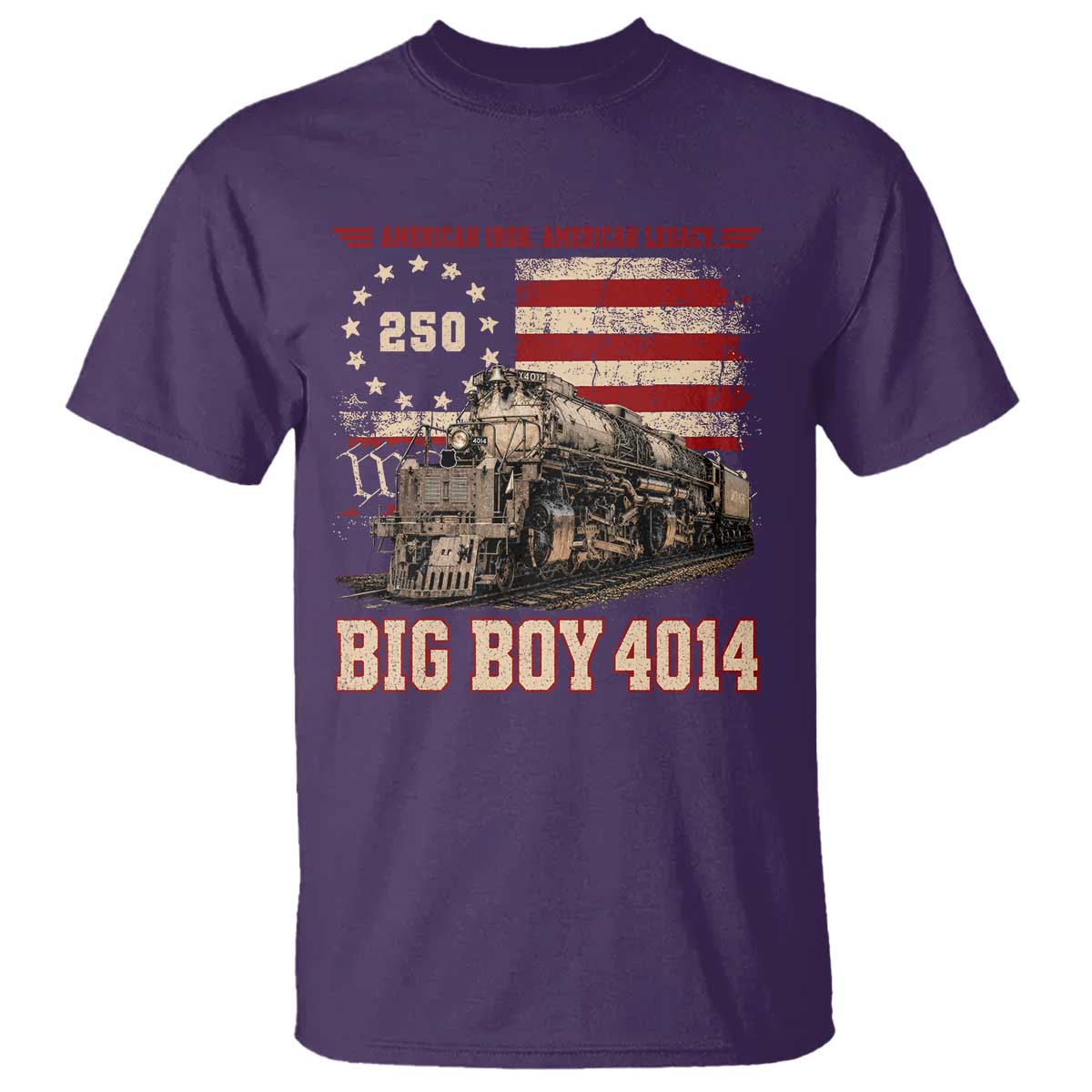 Train USA 250th Anniversary T Shirt American Iron Legacy Steam Locomotive Railroad Train Engine