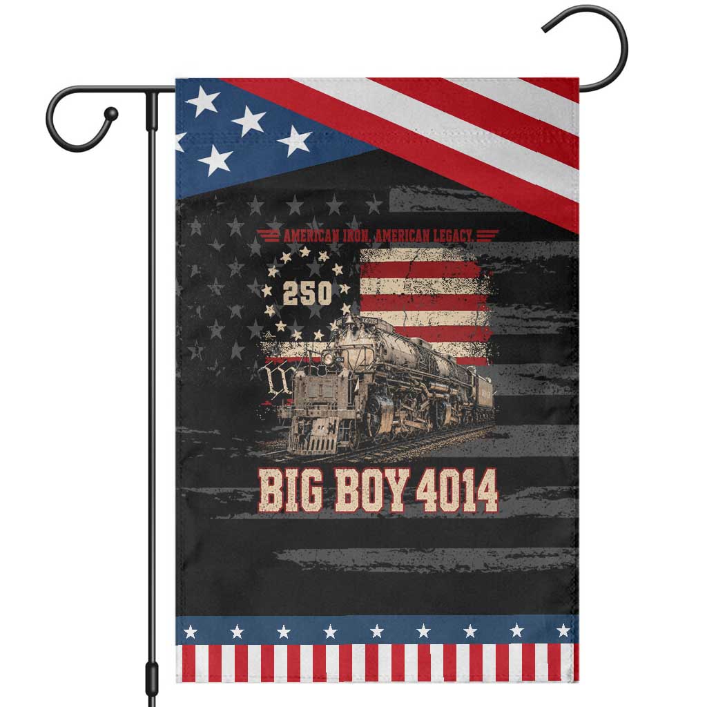 Train USA 250th Anniversary Patriotic Garden Flag American Iron Legacy Steam Locomotive Railroad Train Engine