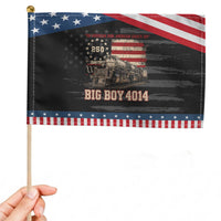 Train USA 250th Anniversary Patriotic Handheld Flag American Iron Legacy Steam Locomotive Railroad Train Engine