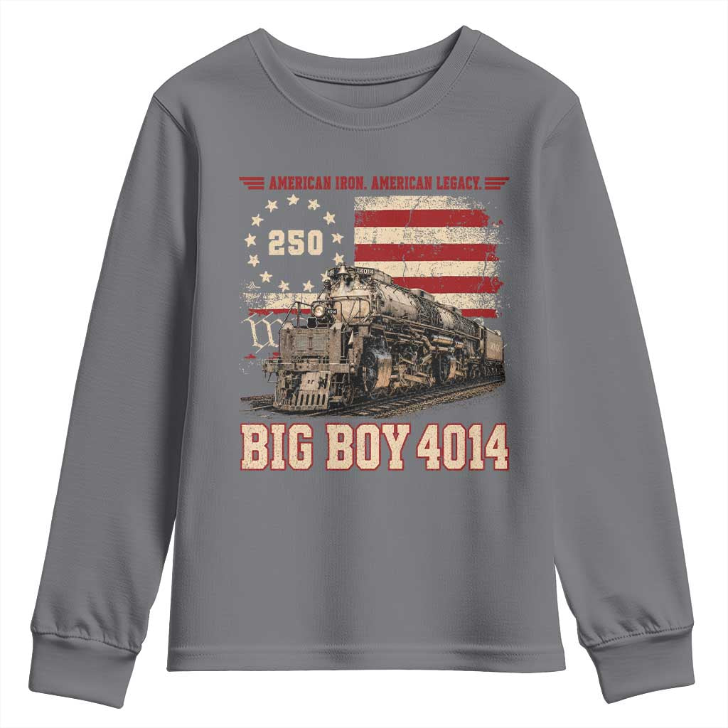 Train USA 250th Anniversary Youth Sweatshirt American Iron Legacy Steam Locomotive Railroad Train Engine