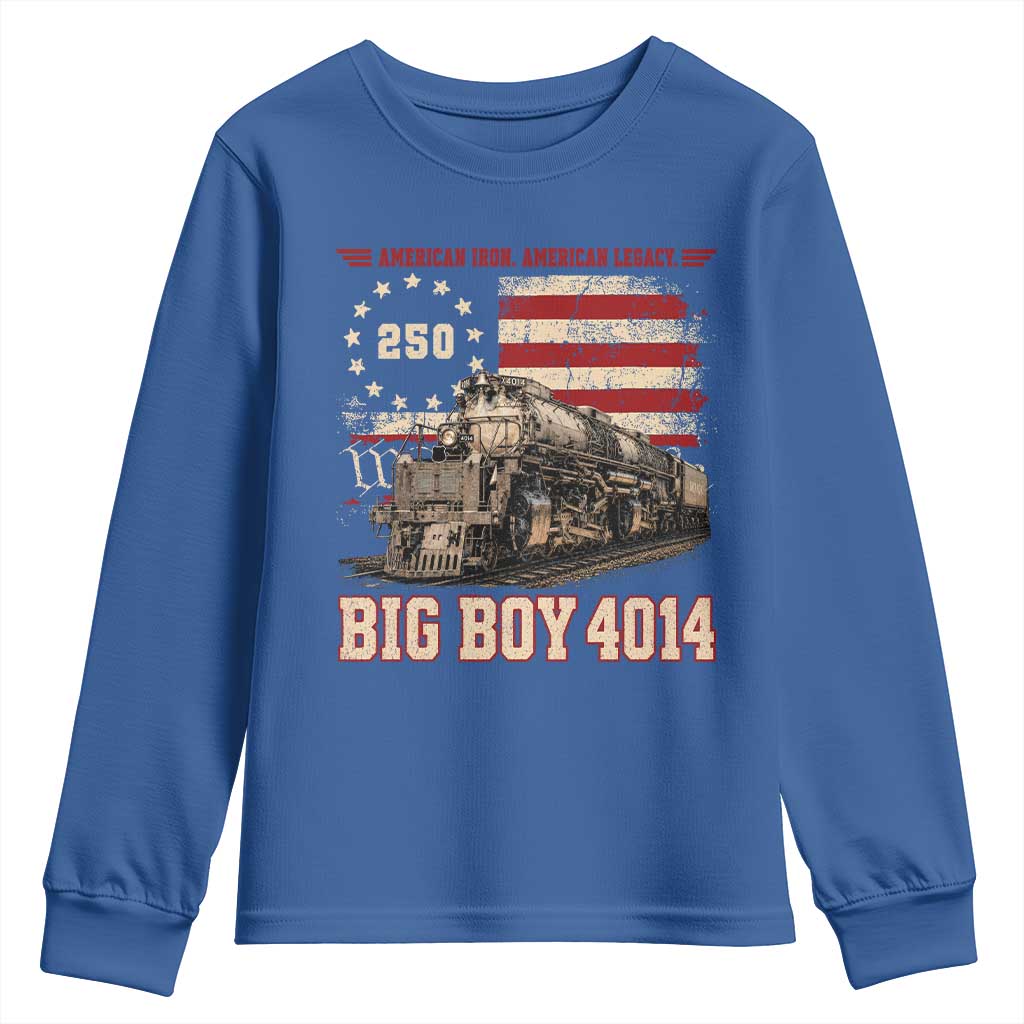 Train USA 250th Anniversary Youth Sweatshirt American Iron Legacy Steam Locomotive Railroad Train Engine