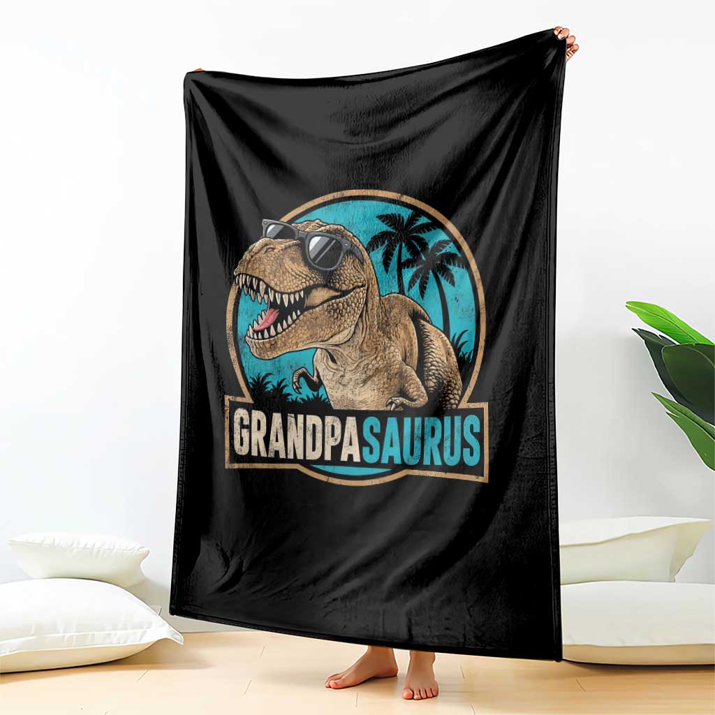 Dinosaur Grandfather Throw Blanket Funny Grandpasaurus Fathers Day Family Matching