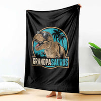 Dinosaur Grandfather Throw Blanket Funny Grandpasaurus Fathers Day Family Matching