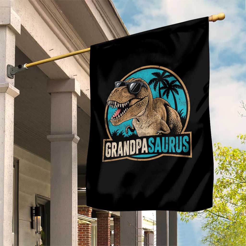 Dinosaur Grandfather Garden Flag Funny Grandpasaurus Fathers Day Family Matching