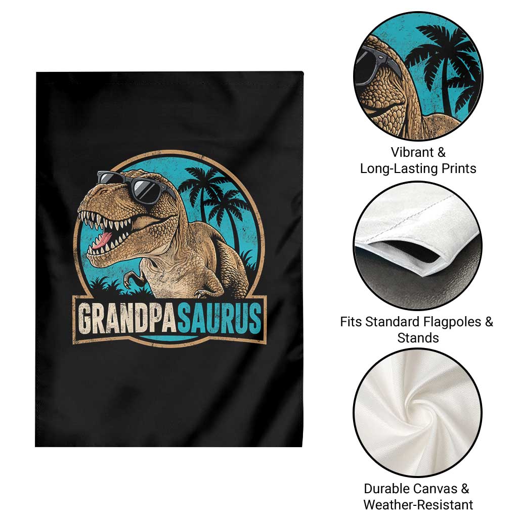 Dinosaur Grandfather Garden Flag Funny Grandpasaurus Fathers Day Family Matching