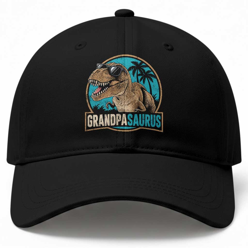 Dinosaur Grandfather Baseball Cap Funny Grandpasaurus Fathers Day Family Matching