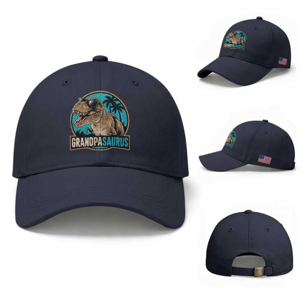 Dinosaur Grandfather Baseball Cap Funny Grandpasaurus Fathers Day Family Matching