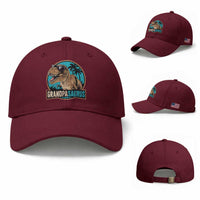 Dinosaur Grandfather Baseball Cap Funny Grandpasaurus Fathers Day Family Matching