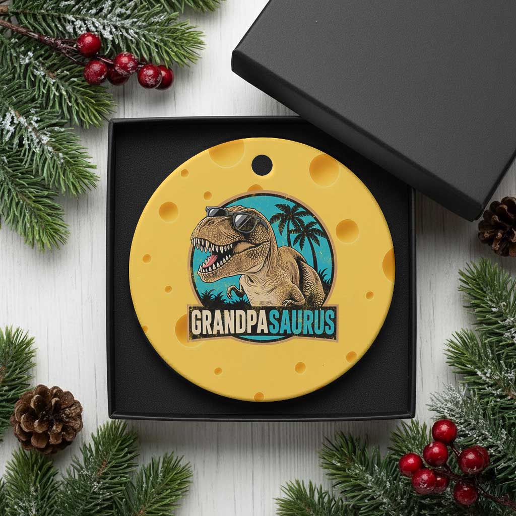 Dinosaur Grandfather Ceramic Ornament Funny Grandpasaurus Fathers Day Family Matching