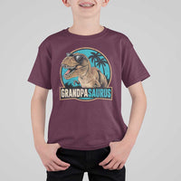 Dinosaur Grandfather T Shirt For Kid Funny Grandpasaurus Fathers Day Family Matching