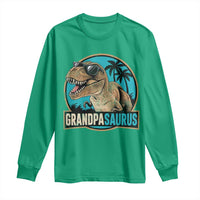 Dinosaur Grandfather Long Sleeve Shirt Funny Grandpasaurus Fathers Day Family Matching