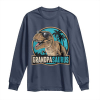 Dinosaur Grandfather Long Sleeve Shirt Funny Grandpasaurus Fathers Day Family Matching