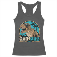 Dinosaur Grandfather Racerback Tank Top Funny Grandpasaurus Fathers Day Family Matching
