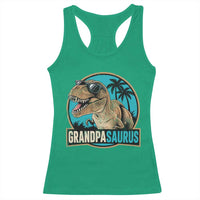 Dinosaur Grandfather Racerback Tank Top Funny Grandpasaurus Fathers Day Family Matching
