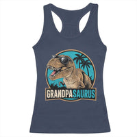 Dinosaur Grandfather Racerback Tank Top Funny Grandpasaurus Fathers Day Family Matching