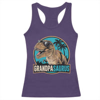 Dinosaur Grandfather Racerback Tank Top Funny Grandpasaurus Fathers Day Family Matching