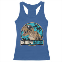 Dinosaur Grandfather Racerback Tank Top Funny Grandpasaurus Fathers Day Family Matching