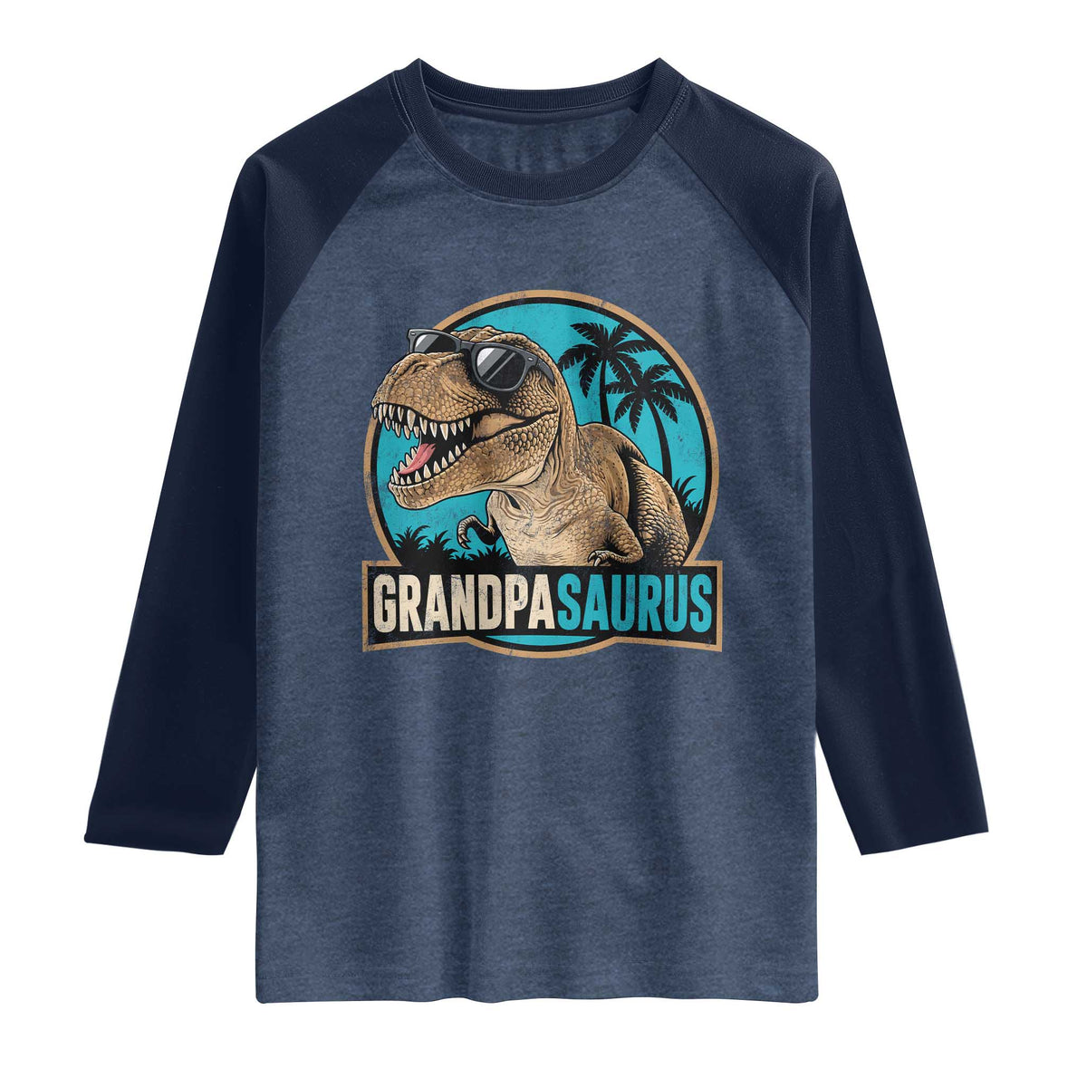 Dinosaur Grandfather Raglan Shirt Funny Grandpasaurus Fathers Day Family Matching