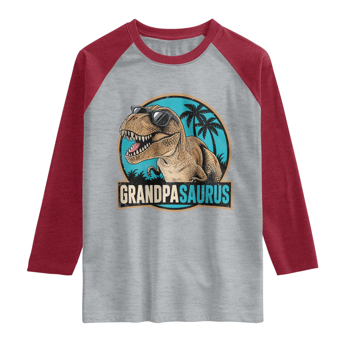 Dinosaur Grandfather Raglan Shirt Funny Grandpasaurus Fathers Day Family Matching