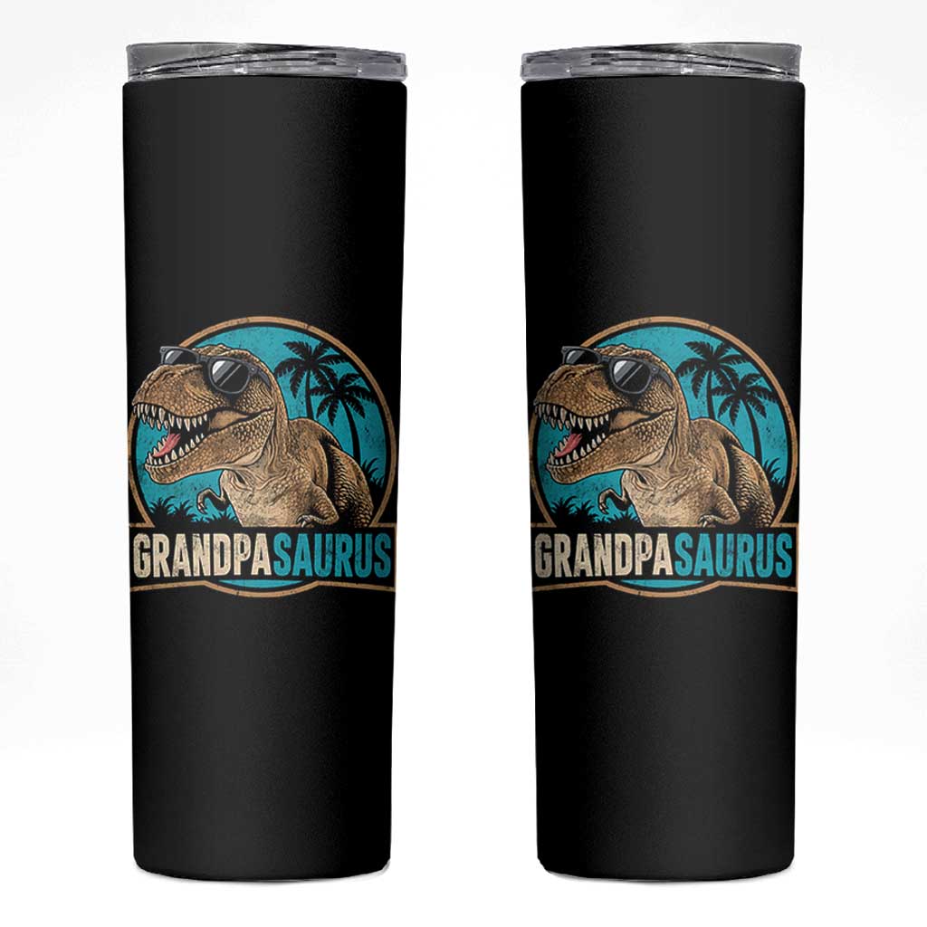 Dinosaur Grandfather Skinny Tumbler Funny Grandpasaurus Fathers Day Family Matching