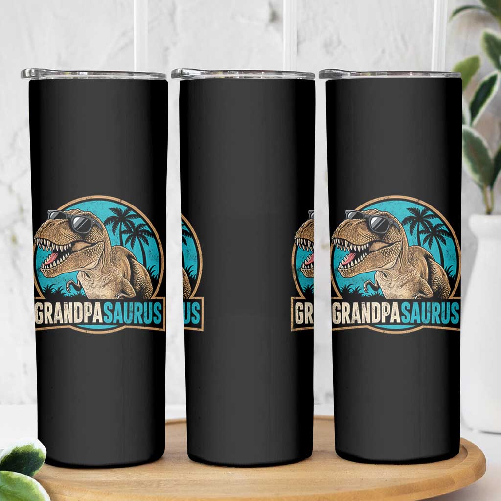 Dinosaur Grandfather Skinny Tumbler Funny Grandpasaurus Fathers Day Family Matching