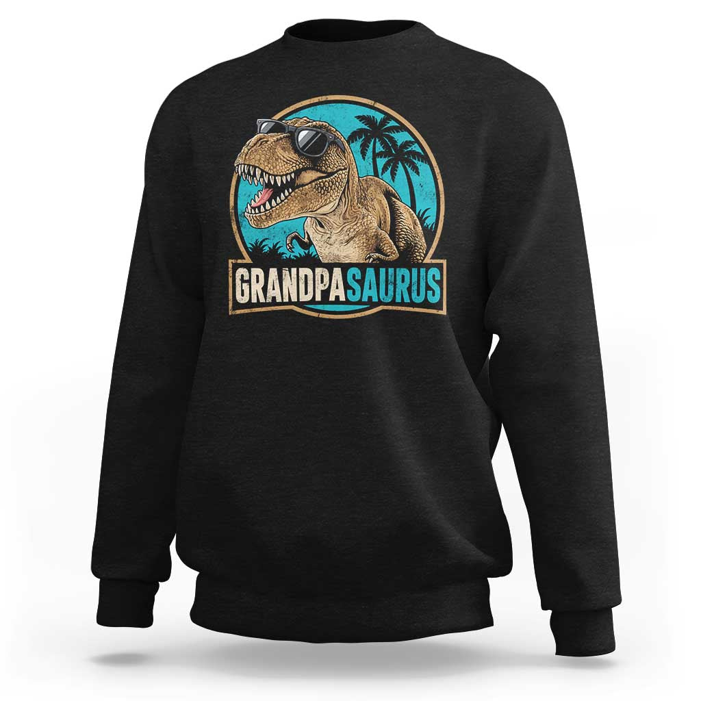 Dinosaur Grandfather Sweatshirt Funny Grandpasaurus Fathers Day Family Matching