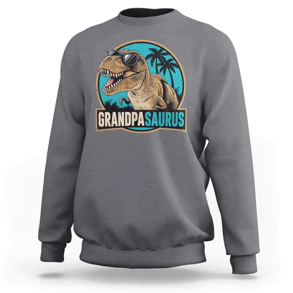 Dinosaur Grandfather Sweatshirt Funny Grandpasaurus Fathers Day Family Matching