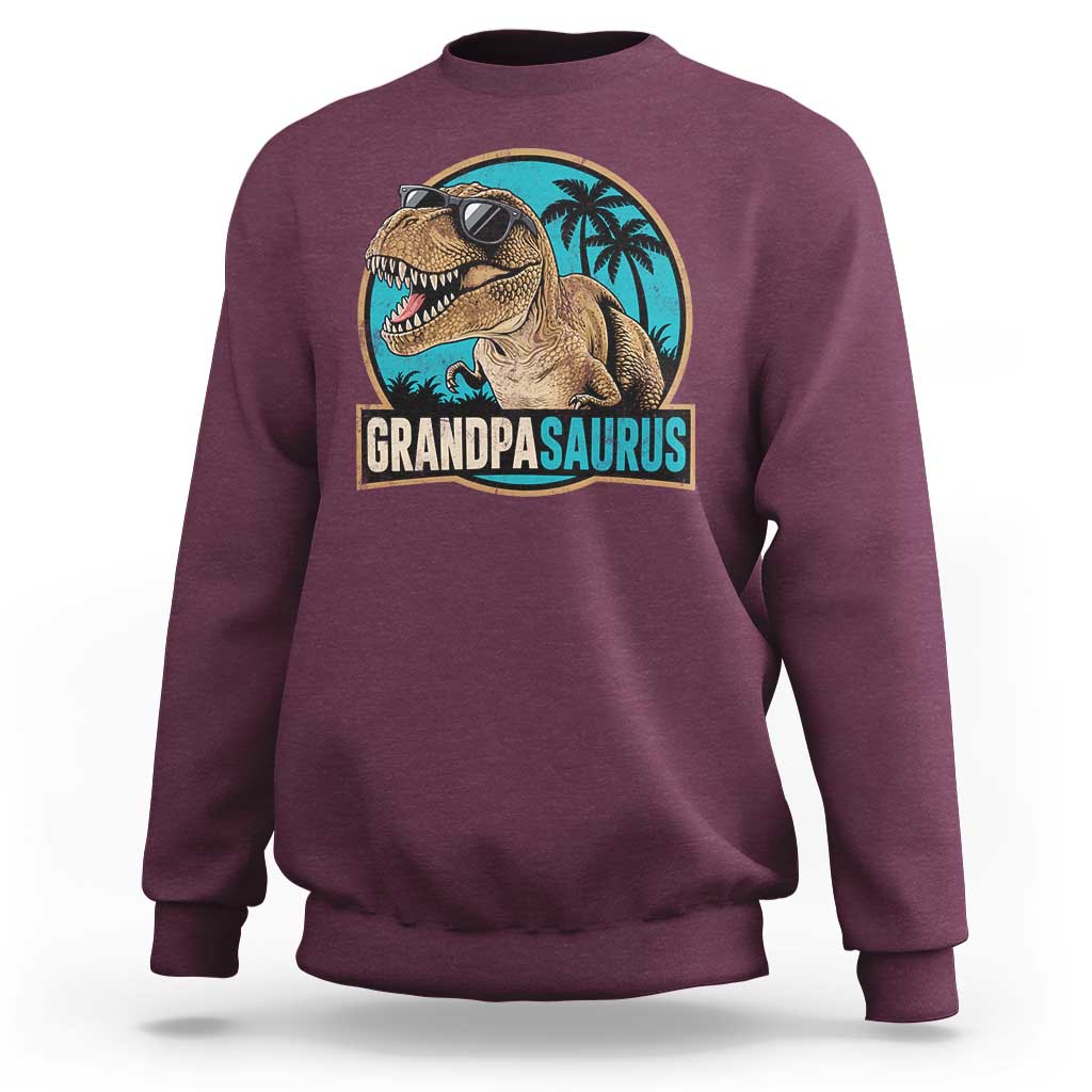 Dinosaur Grandfather Sweatshirt Funny Grandpasaurus Fathers Day Family Matching