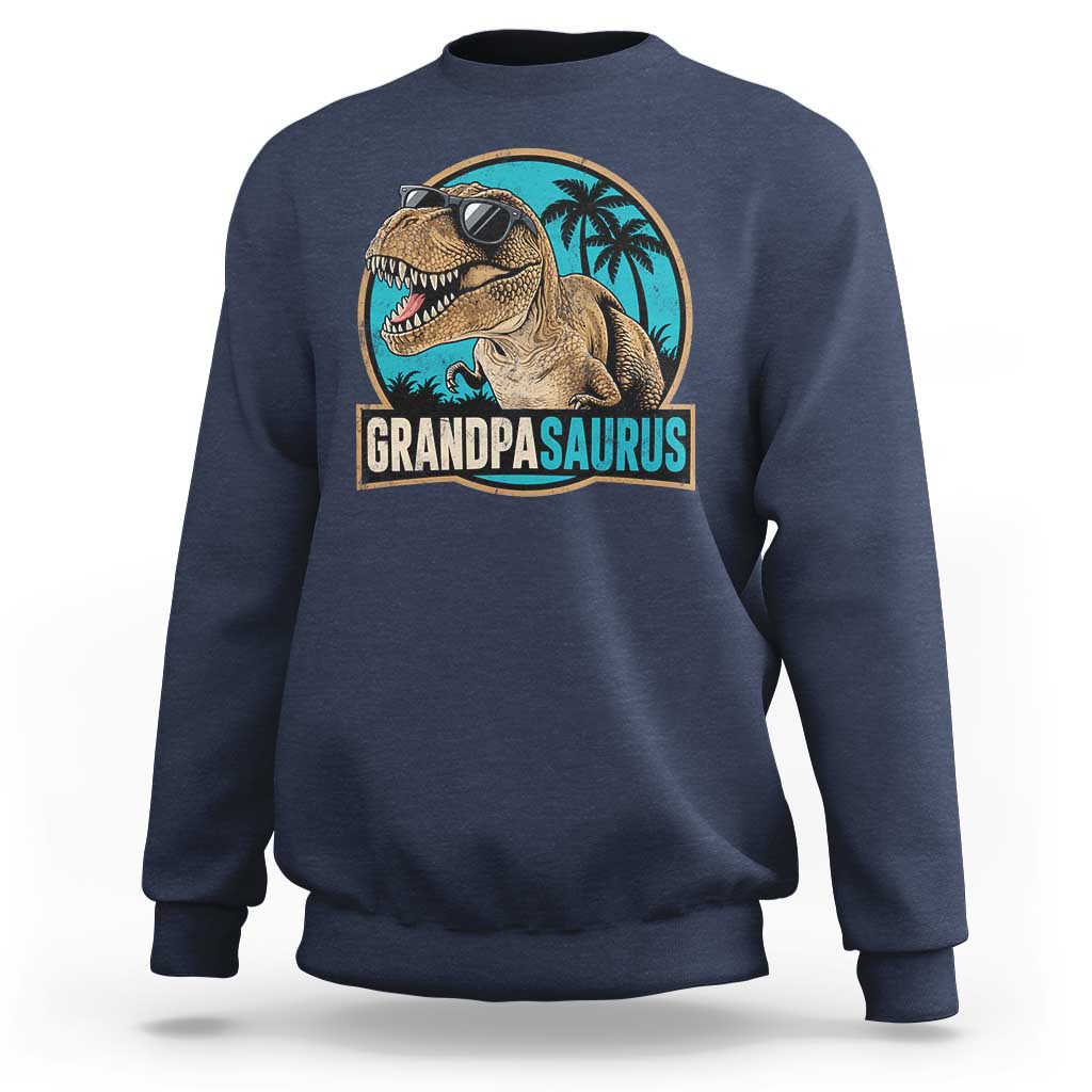 Dinosaur Grandfather Sweatshirt Funny Grandpasaurus Fathers Day Family Matching
