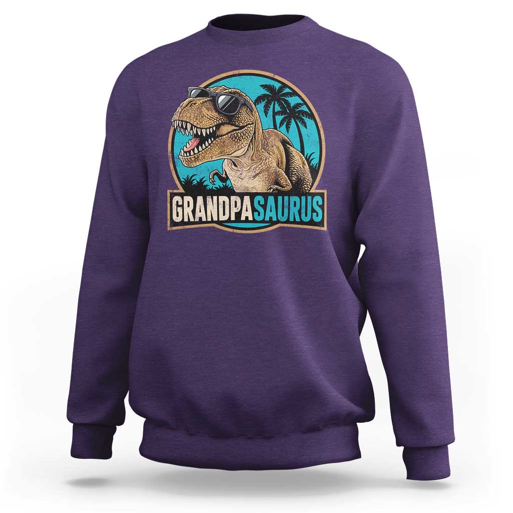 Dinosaur Grandfather Sweatshirt Funny Grandpasaurus Fathers Day Family Matching
