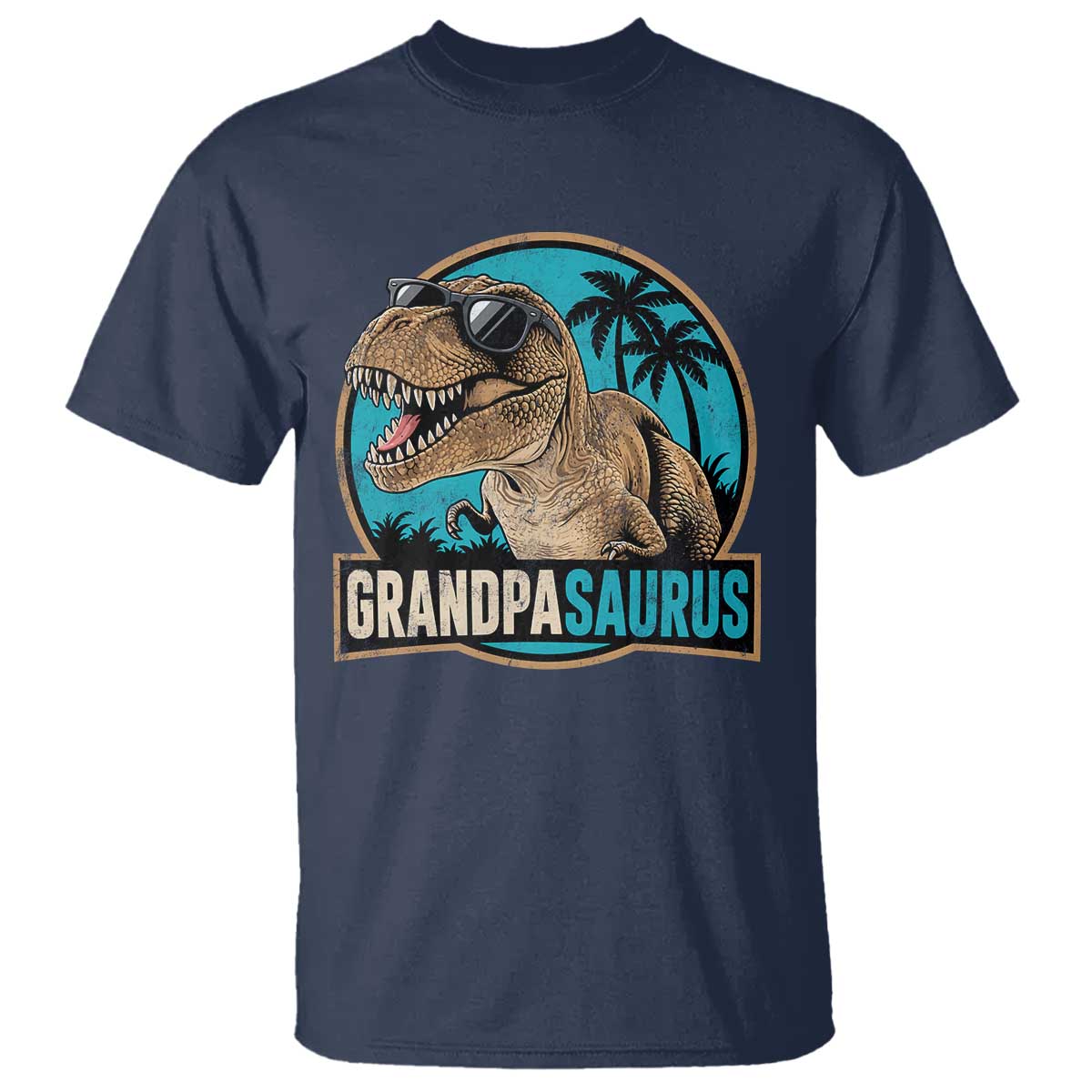 Dinosaur Grandfather T Shirt Funny Grandpasaurus Fathers Day Family Matching