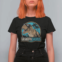 Dinosaur Grandfather T Shirt For Women Funny Grandpasaurus Fathers Day Family Matching