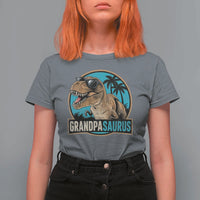 Dinosaur Grandfather T Shirt For Women Funny Grandpasaurus Fathers Day Family Matching