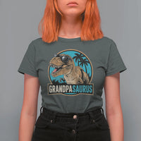 Dinosaur Grandfather T Shirt For Women Funny Grandpasaurus Fathers Day Family Matching