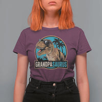 Dinosaur Grandfather T Shirt For Women Funny Grandpasaurus Fathers Day Family Matching