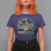 Dinosaur Grandfather T Shirt For Women Funny Grandpasaurus Fathers Day Family Matching