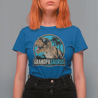 Dinosaur Grandfather T Shirt For Women Funny Grandpasaurus Fathers Day Family Matching