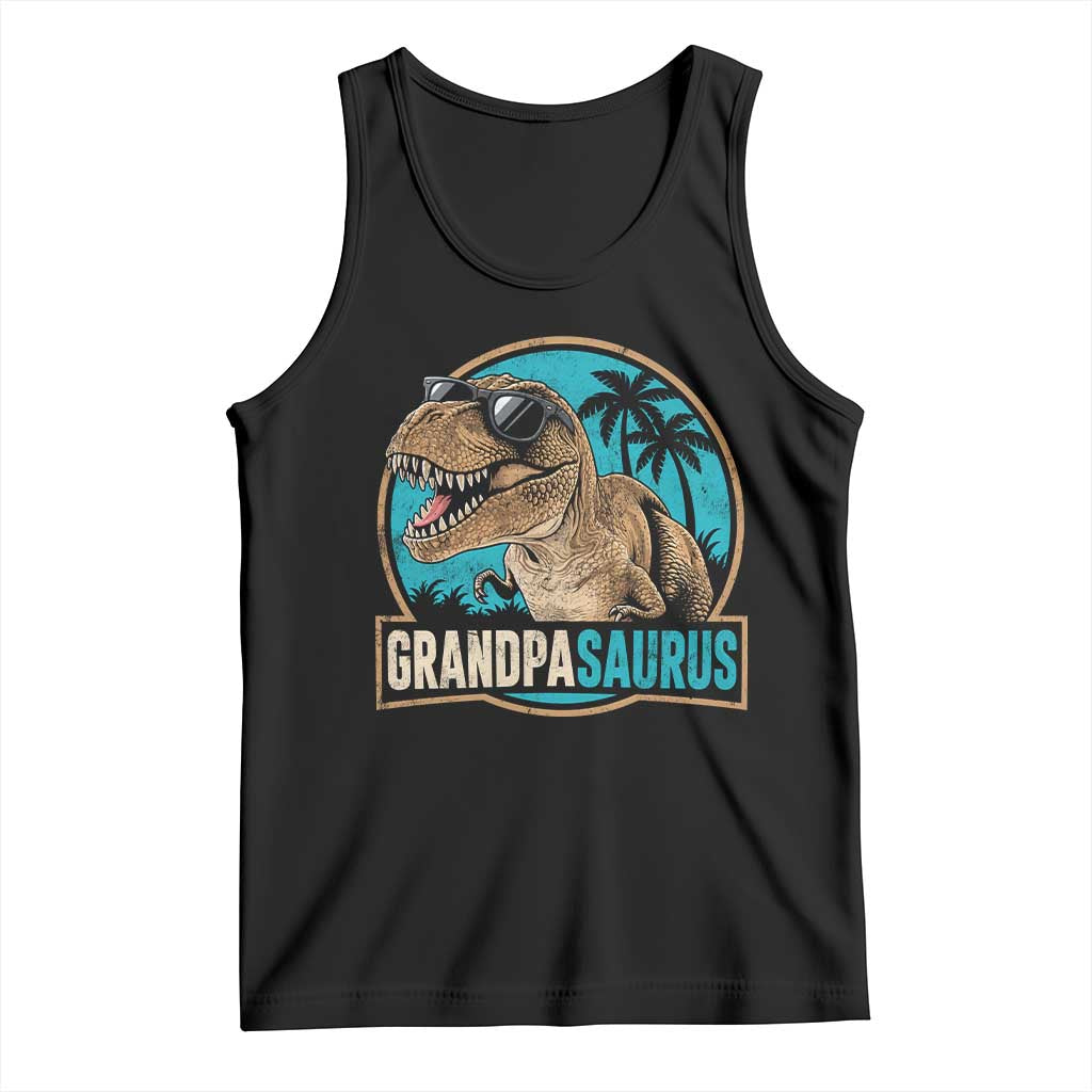Dinosaur Grandfather Tank Top Funny Grandpasaurus Fathers Day Family Matching