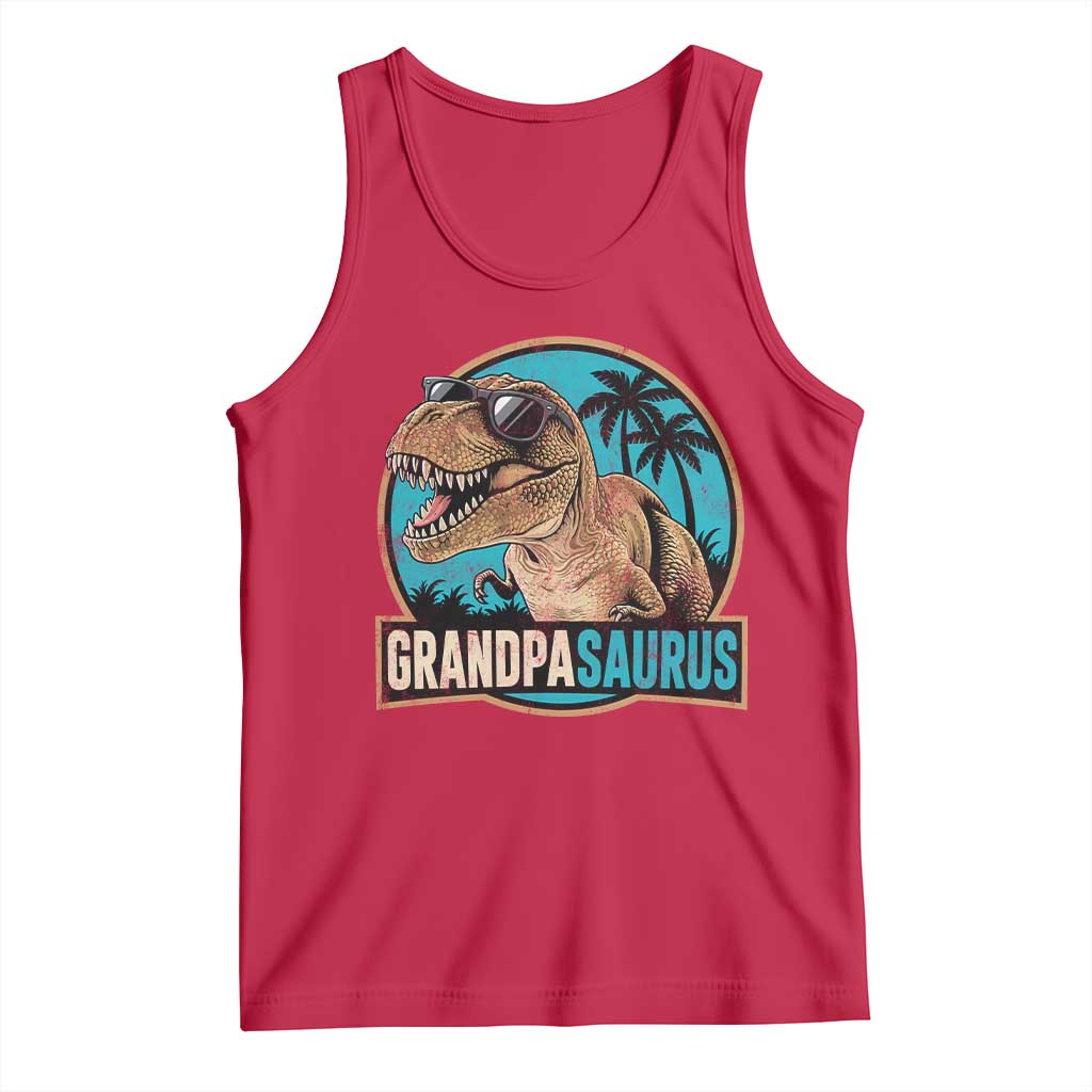 Dinosaur Grandfather Tank Top Funny Grandpasaurus Fathers Day Family Matching