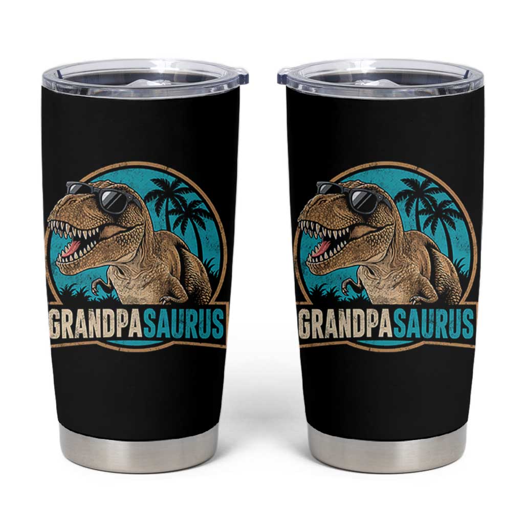 Dinosaur Grandfather Tumbler Cup Funny Grandpasaurus Fathers Day Family Matching