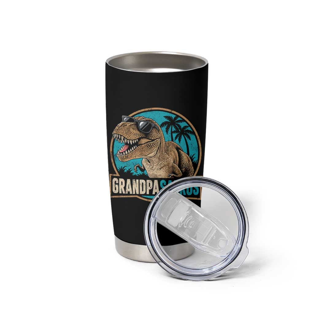 Dinosaur Grandfather Tumbler Cup Funny Grandpasaurus Fathers Day Family Matching
