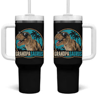 Dinosaur Grandfather Tumbler With Handle Funny Grandpasaurus Fathers Day Family Matching