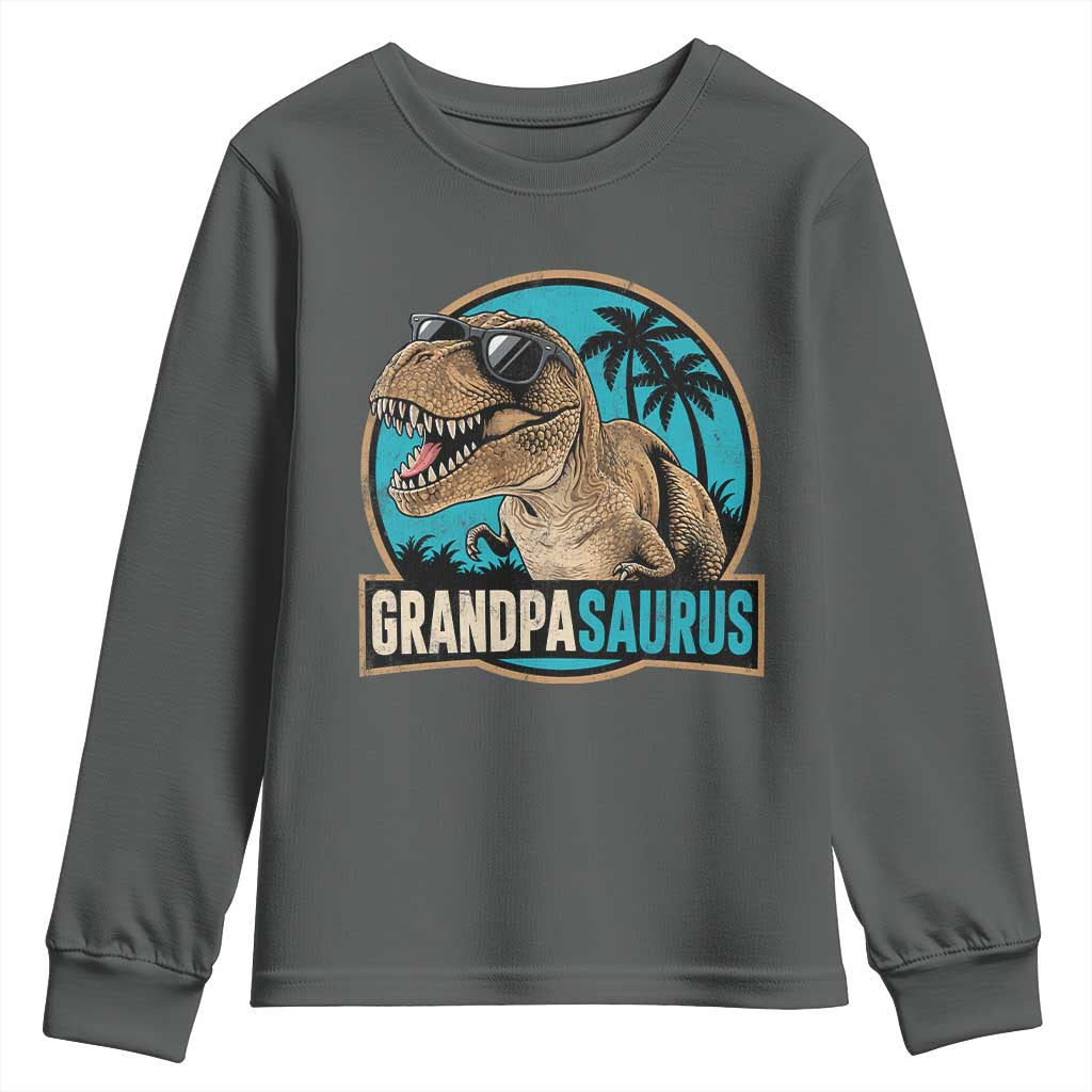 Dinosaur Grandfather Youth Sweatshirt Funny Grandpasaurus Fathers Day Family Matching